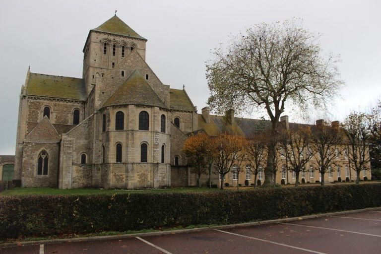The abbey church in Lessay, Normandy