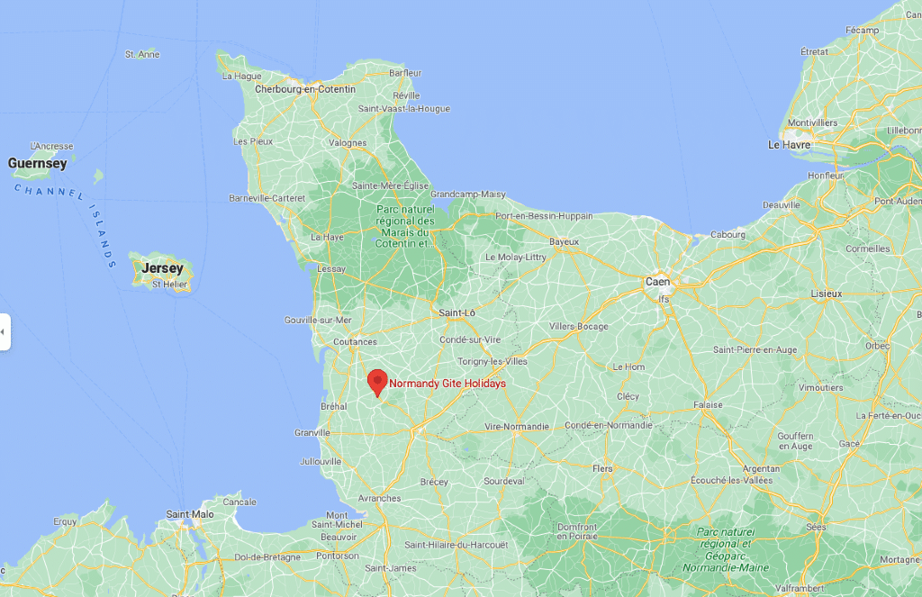map of Normandy Gite Holidays